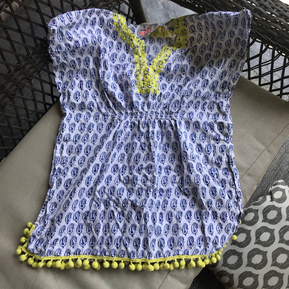 Stella & Dot Girls S/M Capri Blue tunic ages 6-10